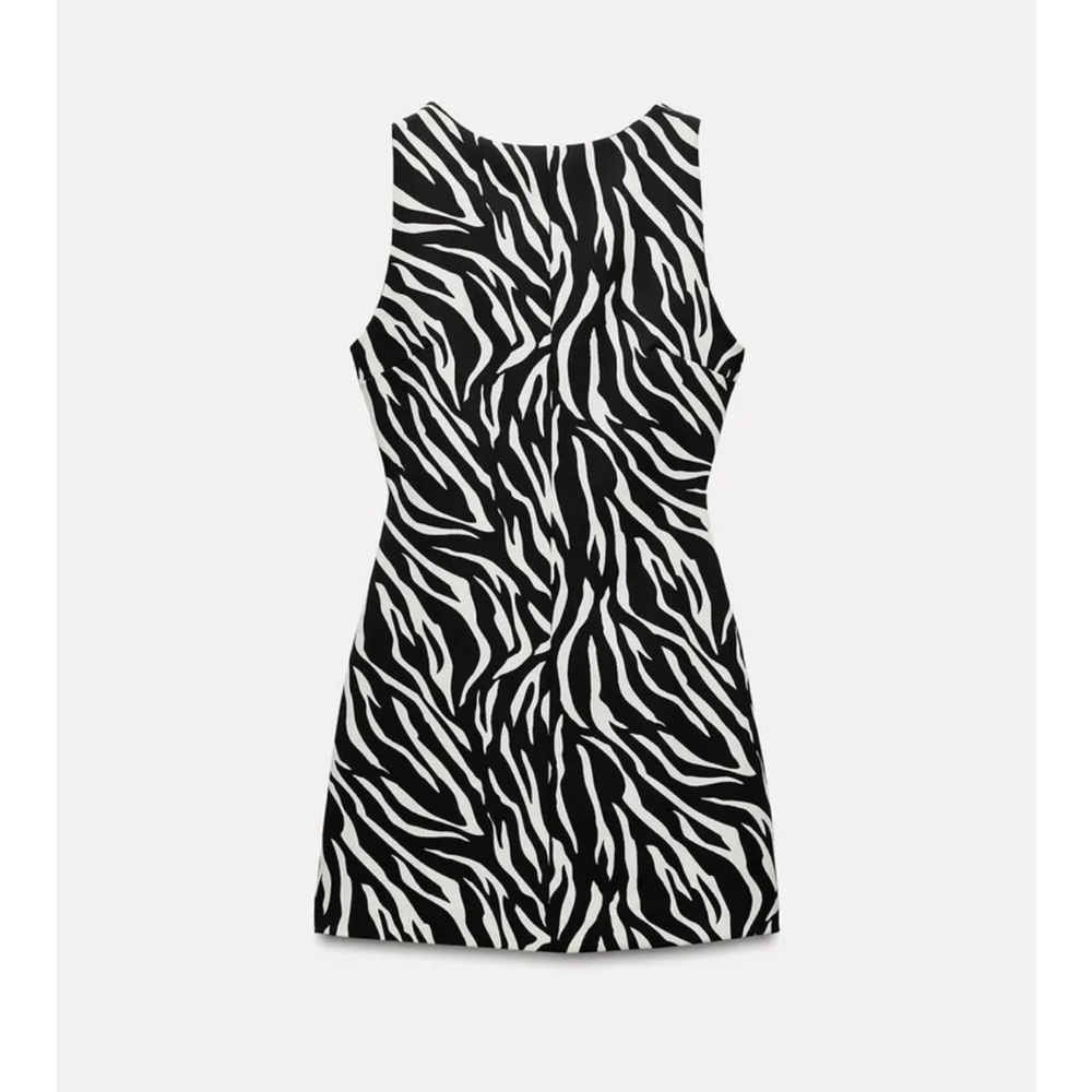 Zara Black and White Zebra Print Mini Dress